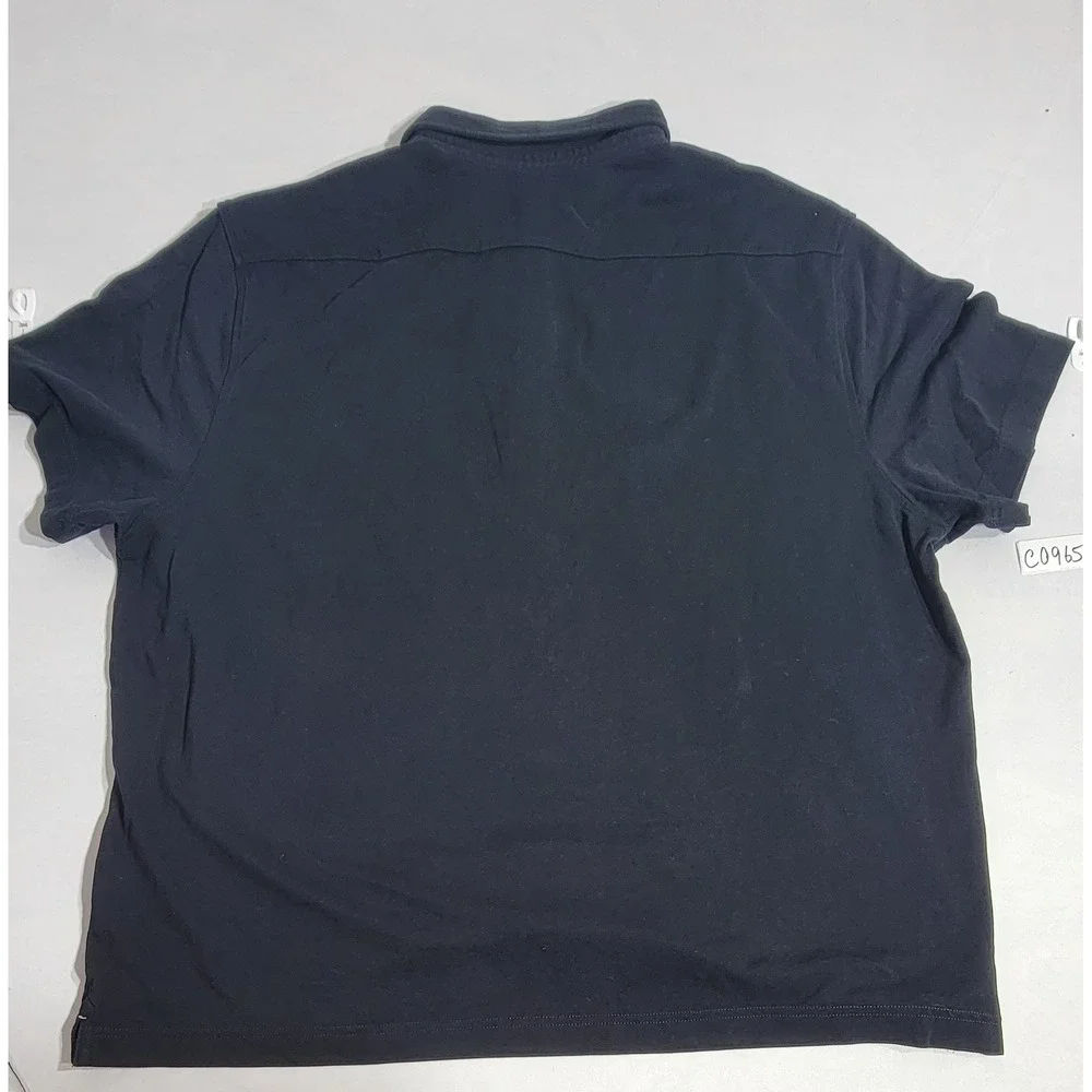 Banana Republic Mens XXL Black Cotton Pique Short Sleeve Pocket Polo Shirt